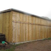 Hangar bâtiment bois kit monopente 8.12 m avec auvent 2.80 m